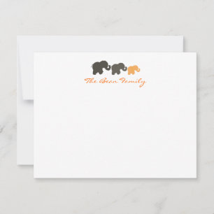 Cartes pour notes plats de famille d'éléphant