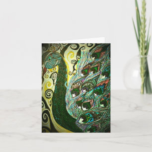 Cartes pour notes vintages de blanc de paon de