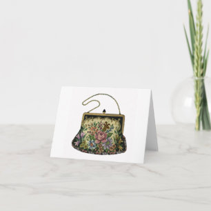 Cartes pour notes vintages de sac à main Needlepoi