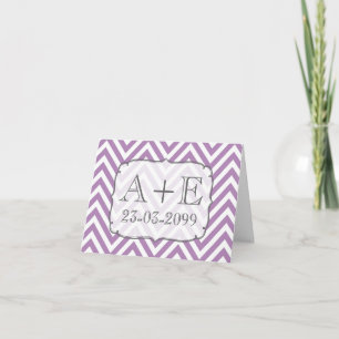 Cartes pourpres de Merci de mariage de monogramme