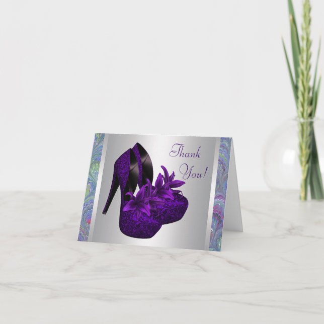 Cartes pourpres de Merci de talons hauts (Devant)