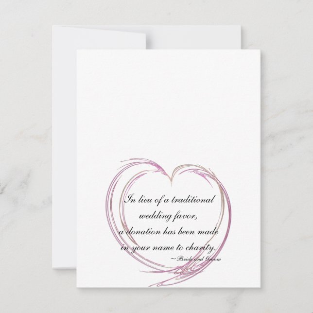 Cartes préférées Pink Abstrait Heart Mariage Chari (Devant)