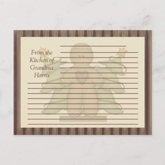 Cartes primitives pour homme en pain d'épices (Devant)