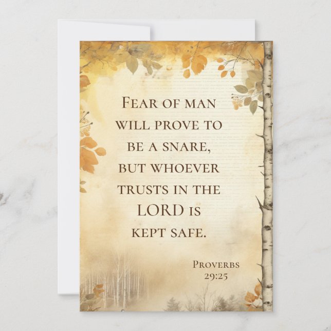 Cartes Proverbes 29:25 Peur de l'Homme Verset de l (Devant)