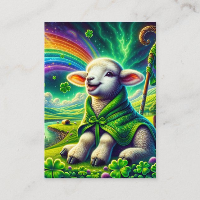 Cartes Psaume 23 KJV - Agneau Heureux (Devant)