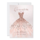 Cartes Quinceañera, Sparkle Gown, Faux Rose Gold