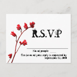 Cartes R.S.V.P. fleur rouge