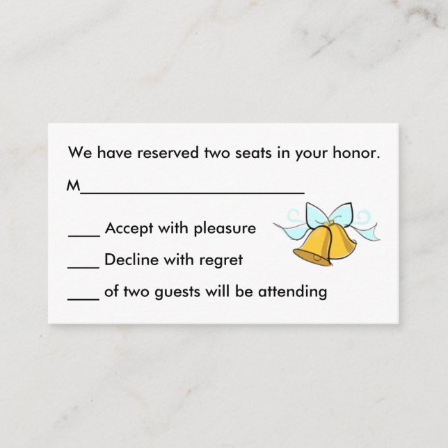 Cartes R.S.V.P mariage (Devant)