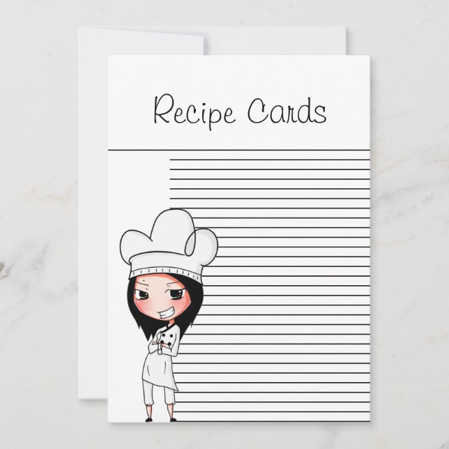 Cartes Recette Chef Lady (Devant)