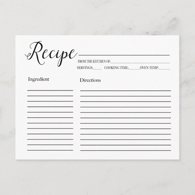 Cartes recettes (Devant)