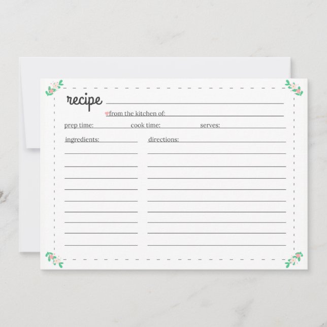 Cartes recettes (Devant)
