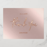 Cartes Remerciements Real Foil Rosegold Carte Post