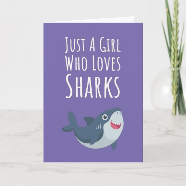 Cartes requin rose mignon pour bébés filles enfant (Devant)