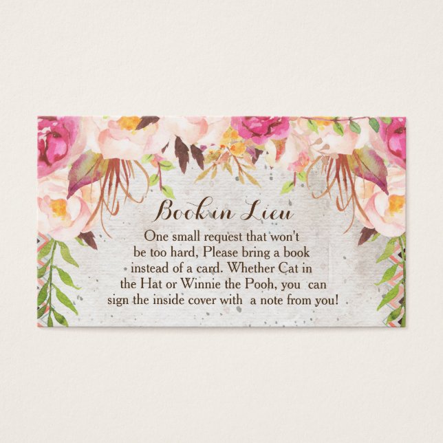 Cartes Réserver Lieu Fleurs aquarelles (Devant)