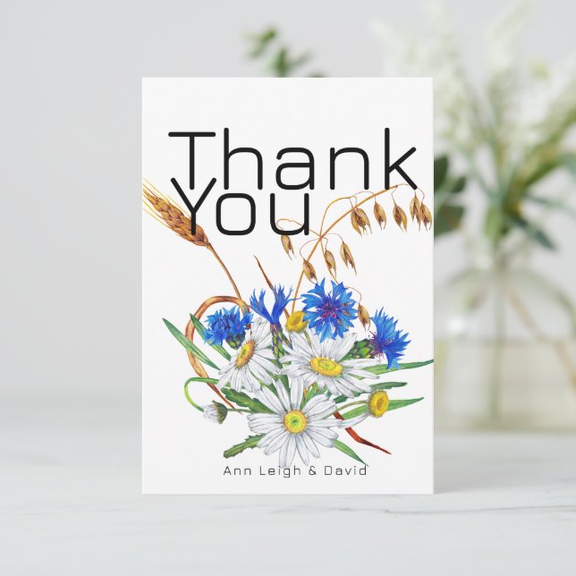 Cartes rétro bohèmes personnalisées, Fleur sauvage (Debout devant)
