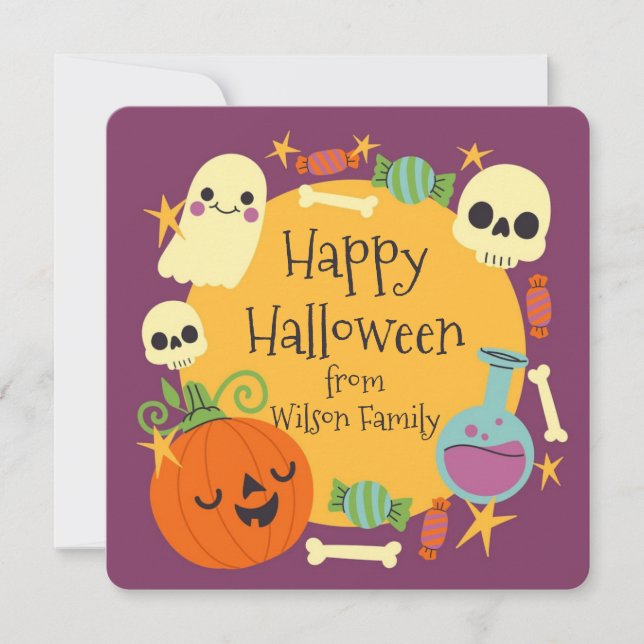 Cartes rétro Halloween effrayantes  (Devant)