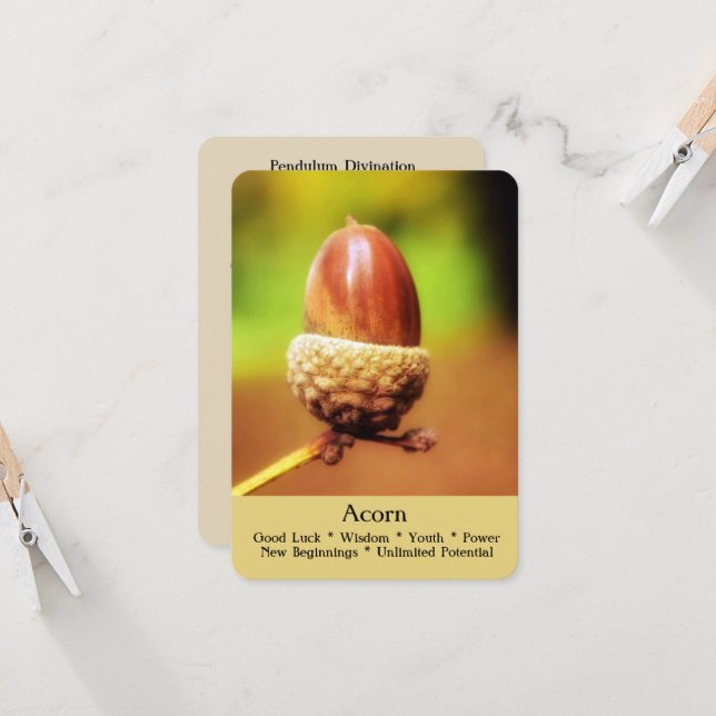 Cartes Rituelles, Divination et Guérison - Acorn (Devant/Arrière en situation)