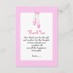 Cartes roses de Merci de ballet de pantoufles de