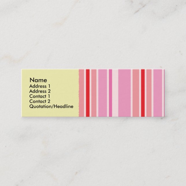 Cartes roses de profil de Striper de sucrerie (Devant)