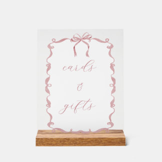 Cartes roses et cadeaux pour Baby Shower ou enterr