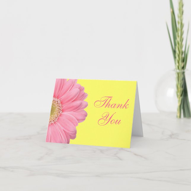 Cartes roses et jaunes de Merci de marguerite de (Devant)