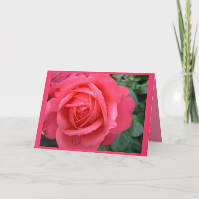 Cartes roses Fleurs roses Carte de voeux personnal (Devant)