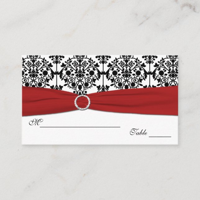 Cartes rouges, blanches et noires Damas (Devant)