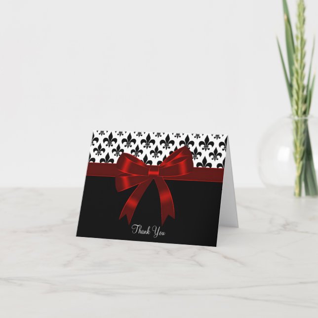 Cartes rouges de Merci de Black Fleur De Lis (Devant)