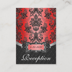 Cartes rouges et noires d'Apple de mariage damassé