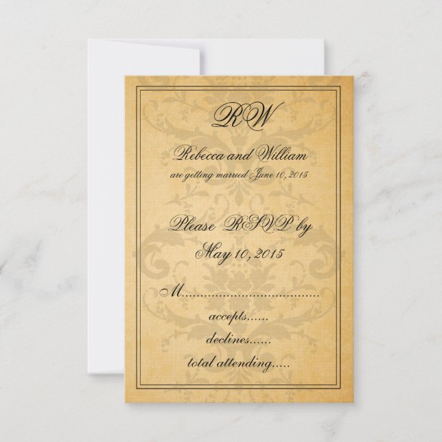 Cartes RSP vintage Black Mariage damassé (Devant)