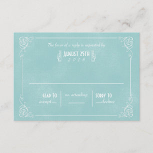 Cartes RSVP Art Déco Bleu vintage