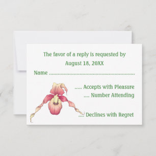 Cartes RSVP au sabot de dame rose