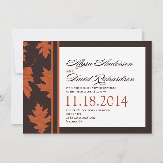 Cartes RSVP automne (Devant)