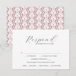 Cartes RSVP avec Motif Rose Dusty Choice