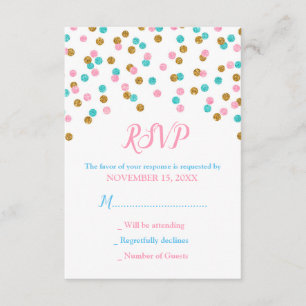 Cartes RSVP Baby shower en or rose