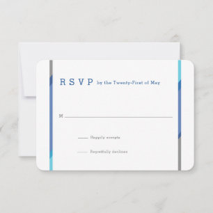 Cartes RSVP Bar Mitzvah modernes   Bleu + Turquois