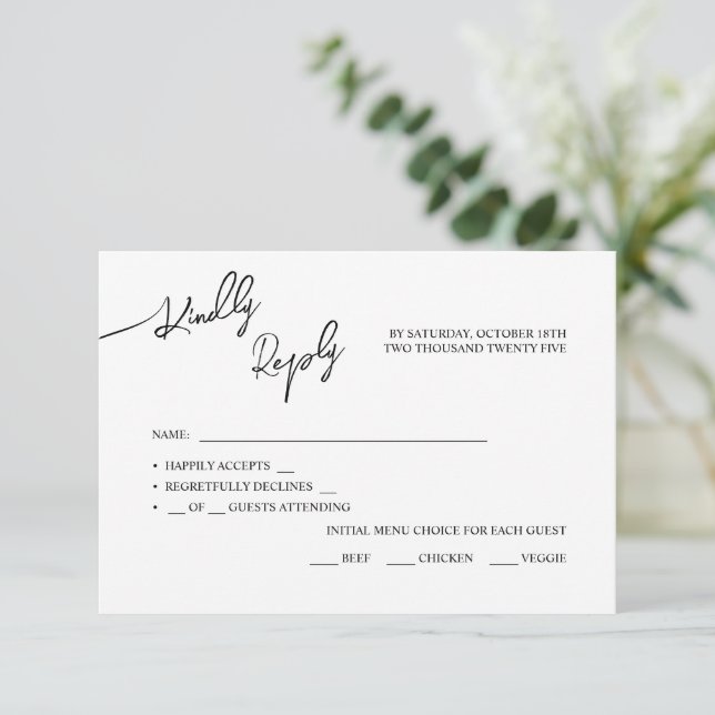 Cartes RSVP Boho-chic mariage, couleurs pastel. (Debout devant)