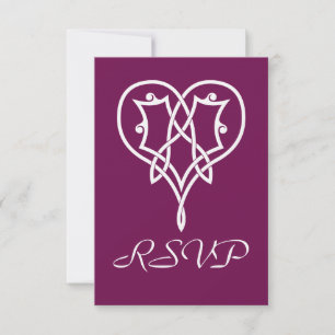Cartes RSVP Celtic Weave Hearts in Wine