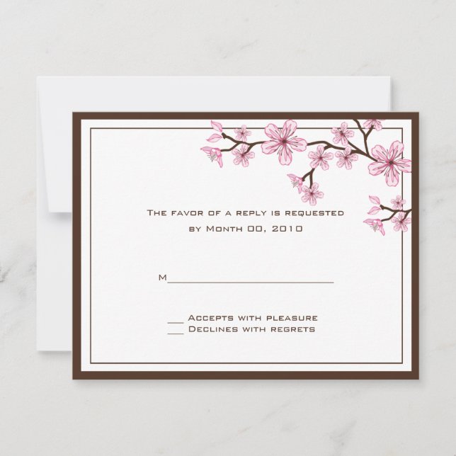 Cartes RSVP Cherry Blossom (Devant)