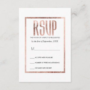Cartes RSVP Chic Faux Rose Gold