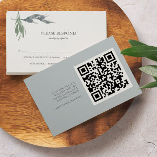 Cartes RSVP couleur vert avec code QR