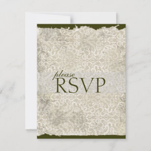 Cartes RSVP Damask Classique, Olive