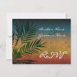 Cartes RSVP de branche de palmiers couchés