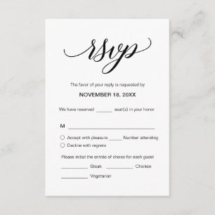 Cartes RSVP de Faire-part de mariage de calligraph