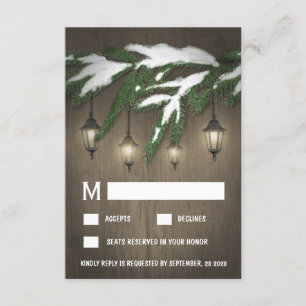 Cartes RSVP de mariage À feuillage persistant de n