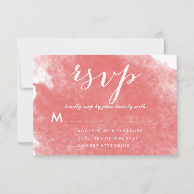 CARTES RSVP DE MARIAGE À L'AQUARELLE CORAIL CHIC (Devant)
