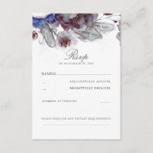 Cartes RSVP de mariage à l'aquarelle florale