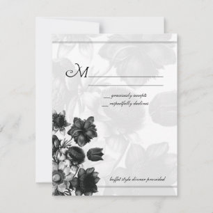 Cartes RSVP de mariage aux fleurs élégantes