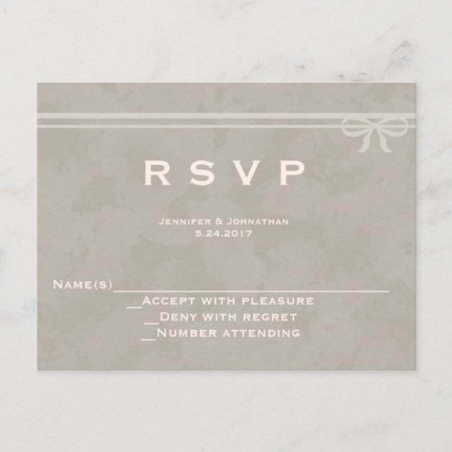 Cartes RSVP de mariage avant rustique (Devant)