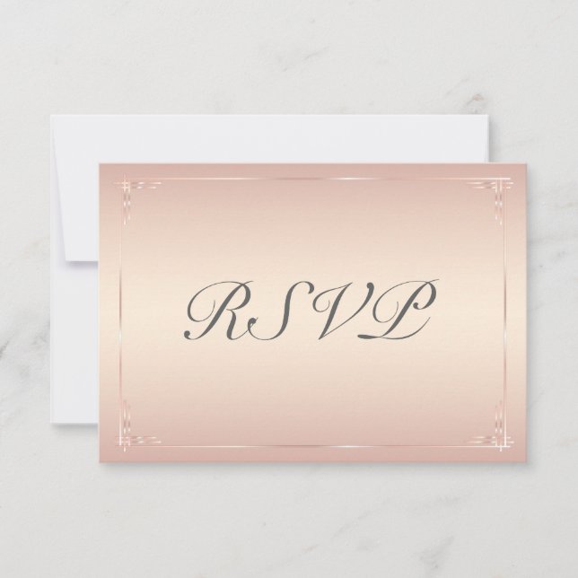 Cartes RSVP de mariage blush élégantes (Devant)